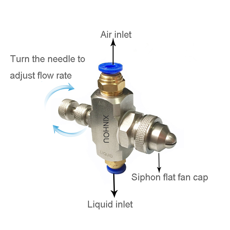 Adjustable Pressure-fed Wide Angle Air Atomizing Nozzle